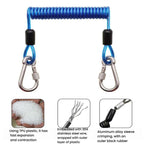 Heavy Duty Fishing Safety Rope 49-Strand Steel Cable With Locking Carabiner, 1.5m, 2m, 3m