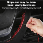 Suede Hand-Stitched Steering Wheel Cover With Center Alignment Marker Universal Car Steering Wheel Protector