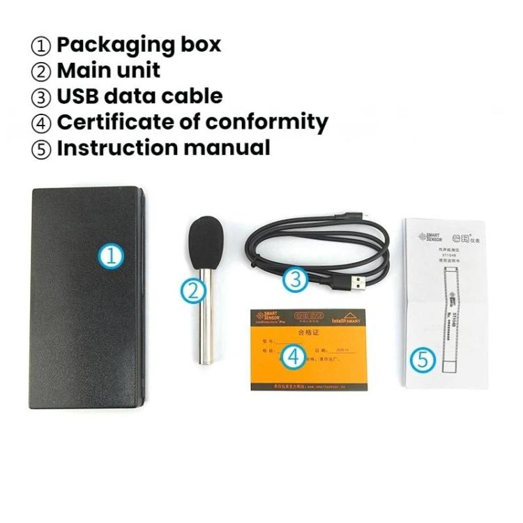 SMART SENSOR 26-126dBA USB Connected High-precision Measuring Microphone