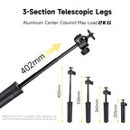 XILETU XS-21 Touch Ground Auto-Open Tripod Selfie Stick Extendable Pole With Universal Metal Ball Head 200-402mm