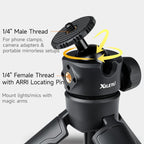 XILETU XS-21 Touch Ground Auto-Open Tripod Selfie Stick Extendable Pole With Universal Metal Ball Head 200-402mm