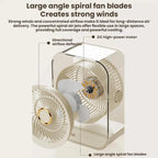 USB Rechargeable Desktop High-Power Fan With Night Light