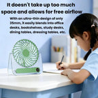JP-08 Ultra-Thin Desktop Mini Fan Quiet Transparent Digital Display Fan For Office Desk
