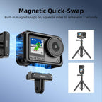 BRDRC For DJI Magnetic Quick-Release Base Two-Claw Stand Extension Accessory, For Osmo Action 6 / Nano, For Osmo Action 3 / 4 / 5 Pro / Osmo 360