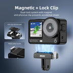 BRDRC For DJI Magnetic Quick-Release Base Two-Claw Stand Extension Accessory, For Osmo Action 6 / Nano, For Osmo Action 3 / 4 / 5 Pro / Osmo 360