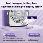 F2 Desktop Quiet Fan With 100-Speed Stepless Speed Control Smart Digital Display Fan With Light