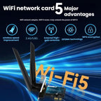 VegGieg 2 In 1 Desktop Gigabit PCIe Wireless Network Adapter, AC1200 PCI-E to WIFI 5 + Bluetooth 4.2/5dB