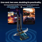 VegGieg 2 In 1 Desktop Gigabit PCIe Wireless Network Adapter, AC1200 PCI-E to WIFI 5 + Bluetooth 4.2/5dB