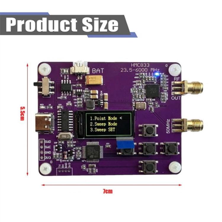 23.5MHz-6000MHz Button-operated RF Signal Generator With OLED Screen Display HMC833, Signal Generator