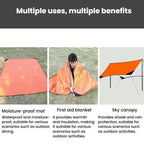 3 In 1 Multifunctional Emergency Blanket Portable Outdoor Moisture-Proof Mat & Survival Tarp