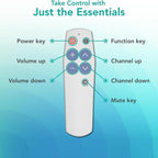 7-Key Universal Learning Remote Control For Seniors Large Buttons Easy To Use IR Remote For TV/STB/DVD/DVB/HiFi, Silver, Black, Backlit Edition