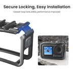 aMagisn PC Material Camera Cage for DJI Action 5 Pro / 4 / 3 with Quick Release Vertical/Horizontal Shoot Support, Cold Shoe Mount & 1/4-inch Thread, Action 5 Pro /4/3 PC Cage