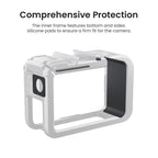 aMagisn PC Material Camera Cage for DJI Action 5 Pro / 4 / 3 with Quick Release Vertical/Horizontal Shoot Support, Cold Shoe Mount & 1/4-inch Thread, Action 5 Pro /4/3 PC Cage