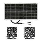 15W Solar Panel With Dual Fans Outdoor BBQ Exhaust Fan