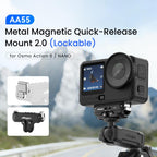 For DJI Osmo Action 6 / Nano aMagisn Metal Magnetic Quick Release Mount 2.0 Lockable Adapter, For DJI Osmo Action 6 / Nano