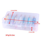 Luminous Wood Shrimp Squid Jig Fluorescent Octopus Saltwater Fishing Lure, HENGJIA 14pcs /Box
