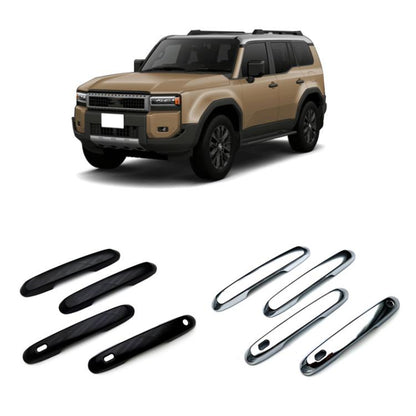4pcs For Toyota Prado 2024 Car Door Handle Decorative Protective Cover, For Toyota Prado(Electroplated Mirror Surface), For Toyota Prado(Black)