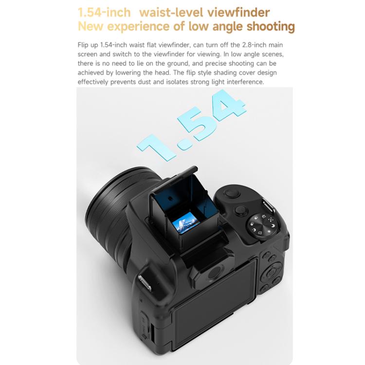 4K Flip-Screen High-Definition Waist-Level Viewfinder SLR Digital Camera, DC207, DC20 + Flash + CPL Lens + Lens Hood + Handheld Tripod