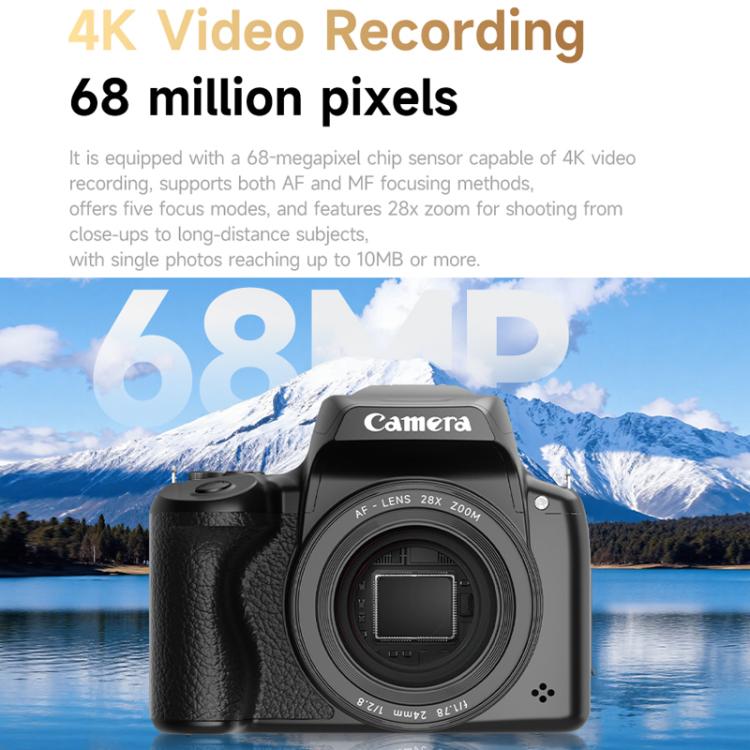 4K Flip-Screen High-Definition Waist-Level Viewfinder SLR Digital Camera, DC207, DC20 + Flash + CPL Lens + Lens Hood + Handheld Tripod
