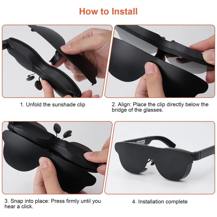 Flip-up Light Shield for RayNeo Air 3s/Air 3s Pro/Air 4/Air 4 Pro Ultra-Light  AR Glasses Privacy Cover, A