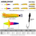 Saltwater Trolling Lure Rig Octopus Squid Skirt Lures with Spreader Bird & Weighted Lead Head Hook, PROBEROS 6inch, PROBEROS  9inch