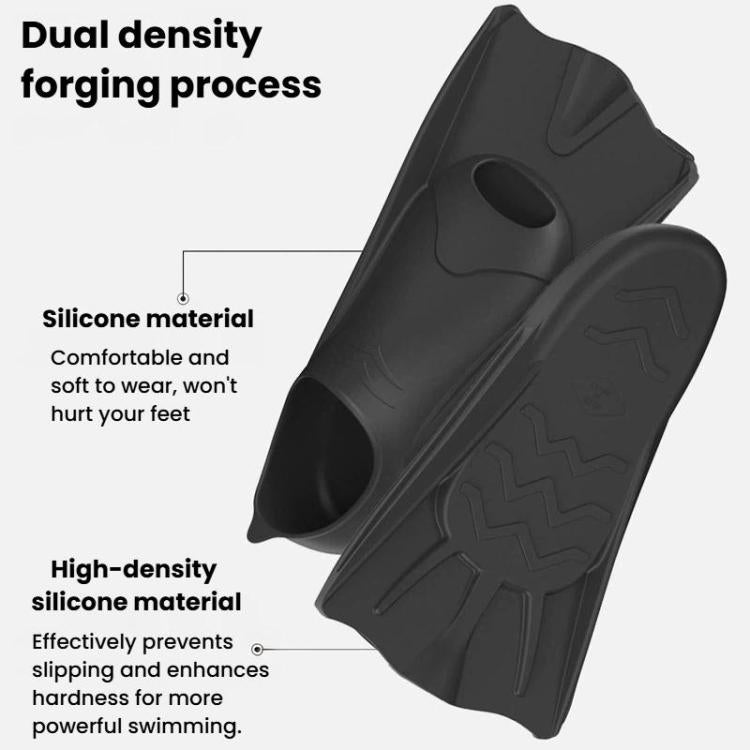 Swim & Dive Silicone Fins Long Flippers For Snorkeling & Water Sports, 27-29, 30-32, 33-35, 36-38, 39-41, 42-44