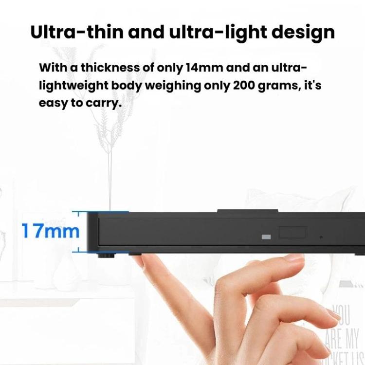 External DVD CD Writer Drive USB 3.0 & Type-C Portable Optical Disc Drive, USB 3.0 & Type-C Drive