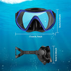 Snorkel Set for Adults 180-degree Panoramic View Diving Mask with Anti-Fog Lens Snorkeling Gear for Scuba Diving, Swimming