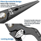 Stainless Steel Lure Pliers Multi-Function Fishing Pliers Hook Remover, Solid Handle