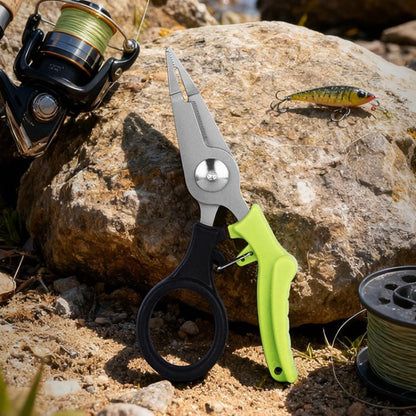Multifunctional Fishing Scissors Mini Portable Lure Pliers, Black Green