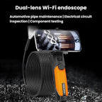 TESLONG WF200 WiFi HD Endoscope With LED Lights Handheld Industrial Inspection & Repair Borescope, Dual-Lens 8mm/5m