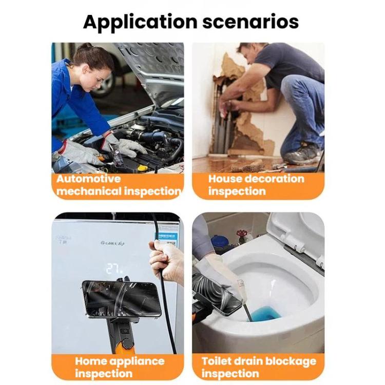 TESLONG WF200 WiFi HD Endoscope With LED Lights Handheld Industrial Inspection & Repair Borescope, Dual-Lens 8mm/5m