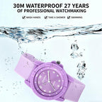 MINGRUI Quartz Watch for Boys Girls Students 30M Waterproof Minimalist Analog Wrist Watch with Soft Silicone Strap