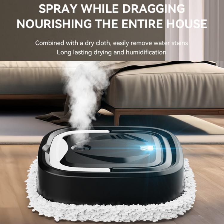 P6 Mini Rechargeable Household Floor Sweeping Robot Smart Multifunctional Floor Mop Cleaner, White With 1 Towel, Black With 1 Towel, White With 3 Towels, Black With 3 Towels