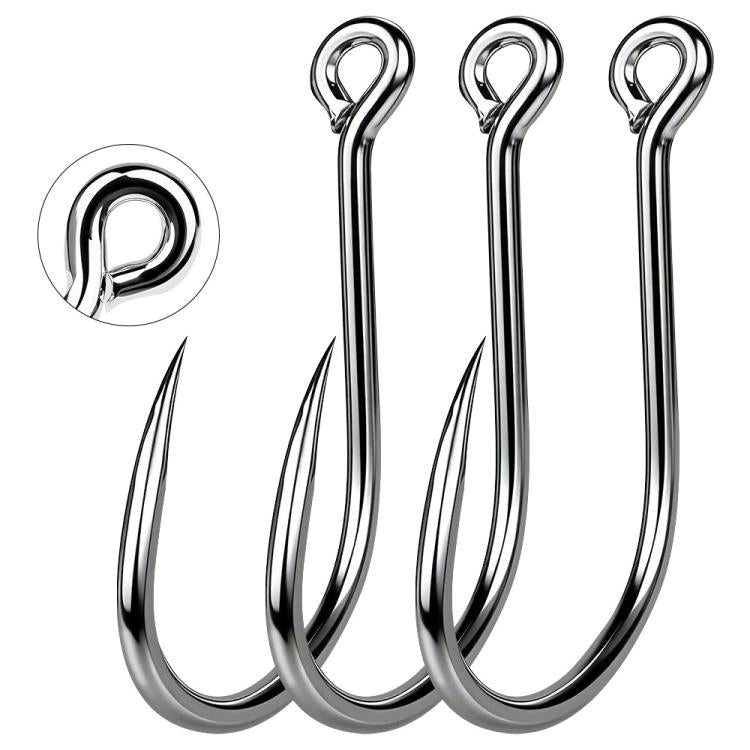PROBEROS 20pcs /Box High Carbon Steel Single Fish Hooks High-Penetration Needle Point Ringed Eye Hooks, No. 1, No. 1/0, No. 2/0, No. 3/0, No. 4/0, No. 5/0