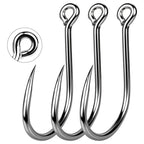 PROBEROS 20pcs /Box High Carbon Steel Single Fish Hooks High-Penetration Needle Point Ringed Eye Hooks, No. 1, No. 1/0, No. 2/0, No. 3/0, No. 4/0, No. 5/0