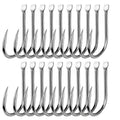 PROBEROS 20pcs Iseama Single Fishing Hooks High Carbon Steel Barbed Octopus Circle Hooks For Saltwater And Freshwater, No. 2, No. 1, No. 1/0, No. 2/0, No. 3/0, No. 4/0, No. 5/0