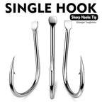 PROBEROS 20pcs Iseama Single Fishing Hooks High Carbon Steel Barbed Octopus Circle Hooks For Saltwater And Freshwater, No. 2, No. 1, No. 1/0, No. 2/0, No. 3/0, No. 4/0, No. 5/0