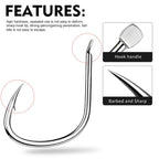 PROBEROS 20pcs Iseama Single Fishing Hooks High Carbon Steel Barbed Octopus Circle Hooks For Saltwater And Freshwater, No. 2, No. 1, No. 1/0, No. 2/0, No. 3/0, No. 4/0, No. 5/0