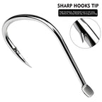 PROBEROS 20pcs Iseama Single Fishing Hooks High Carbon Steel Barbed Octopus Circle Hooks For Saltwater And Freshwater, No. 2, No. 1, No. 1/0, No. 2/0, No. 3/0, No. 4/0, No. 5/0