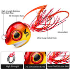 KATYUSHA Kabura Snapper Jig Head 3D Bionic Eyes Tai Rubber Lead Jigs for Bottom Fishing, Grouper, Sea Bream, 60G, 80G, 100G, 120G, 150G, 200G