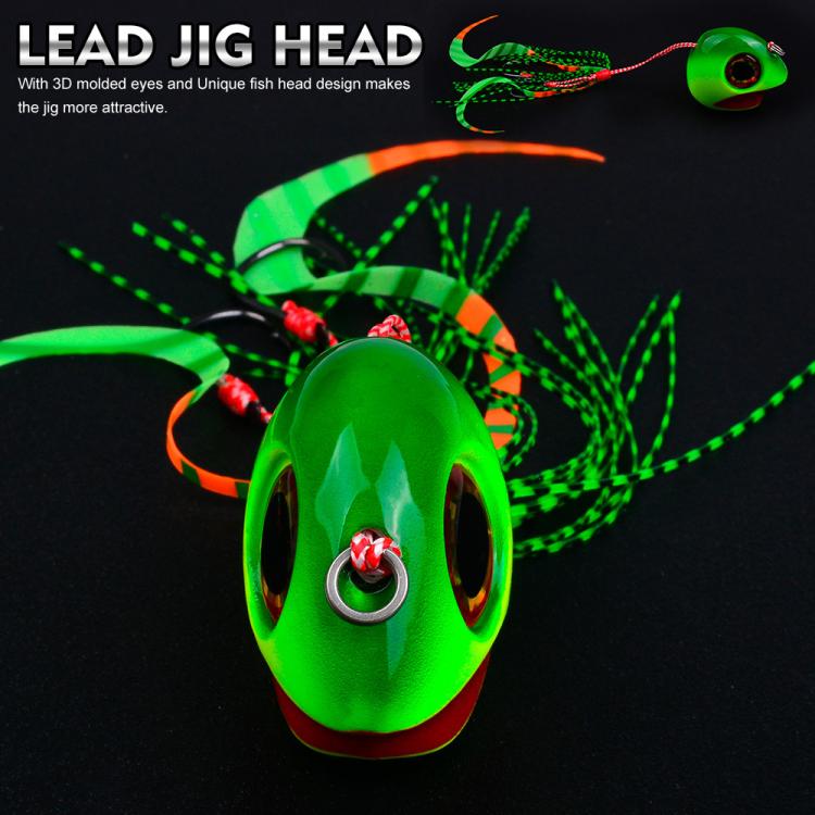 KATYUSHA Kabura Snapper Jig Head 3D Bionic Eyes Tai Rubber Lead Jigs for Bottom Fishing, Grouper, Sea Bream, 60G, 80G, 100G, 120G, 150G, 200G