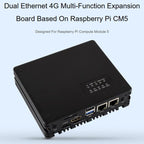 Waveshare 34252 CM5 Gigabit/2.5G Dual Ethernet Multi-Function Expansion Board Supports RS485 Industrial Communication, 4G / 5G Module And 4K Display Output, EU Plug, UK Plug, US Plug