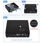 Waveshare 34252 CM5 Gigabit/2.5G Dual Ethernet Multi-Function Expansion Board Supports RS485 Industrial Communication, 4G / 5G Module And 4K Display Output, EU Plug, UK Plug, US Plug