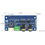 DA7212 I2S Audio Board For Raspberry Pi, Stereo Encoding/Decoding, Waveshare 34213