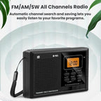 WDK FM/AM/SW Multi-Band LCD Screen Clock-Controlled Stereo Digital Radio, For EU, For US