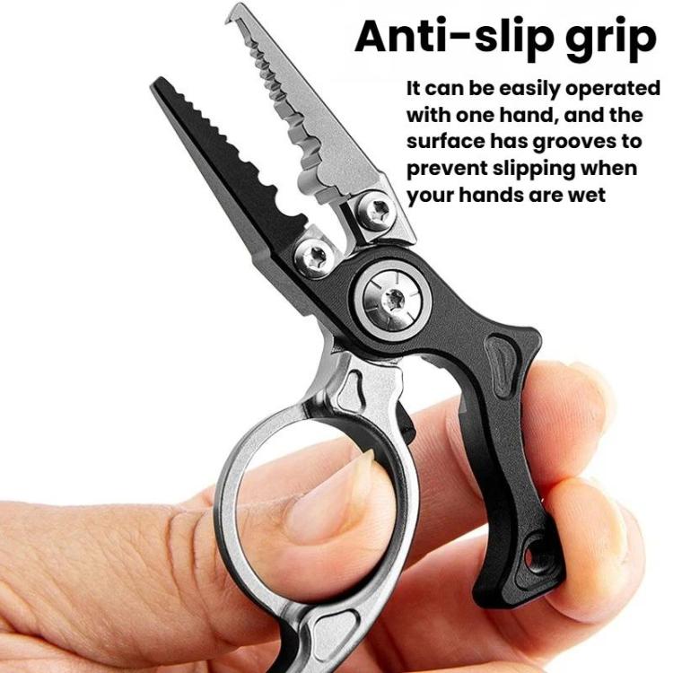 Mini Lure Pliers Micro Open-Ring Pliers Portable Fishing Line Cutters, Black Gray, Black Gray+Retractable Lanyard