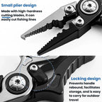 Mini Lure Pliers Micro Open-Ring Pliers Portable Fishing Line Cutters, Black Gray, Black Gray+Retractable Lanyard