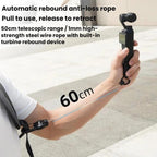 For DJI Osmo Action 6 / Pocket 3 / 4 BRDRC Action Camera Telescopic Backpack Carabiner, Normal