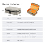 aMagisn Nubuck Leather Action Camera Carrying Case Small Travel Storage Bag with Adjustable Dividers